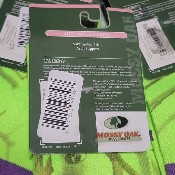 3 pair Mossy Oak bright camo ladies arch support socks  NEW - Picture 3 of 5